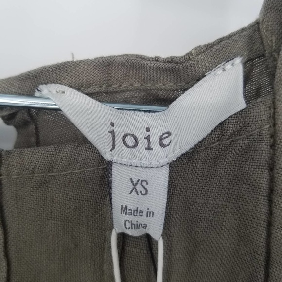 Joie Julieta Pleated Linen A-Line Dress in Fatigue Size X-Small NEW WITH TAGS - Picture 7 of 7